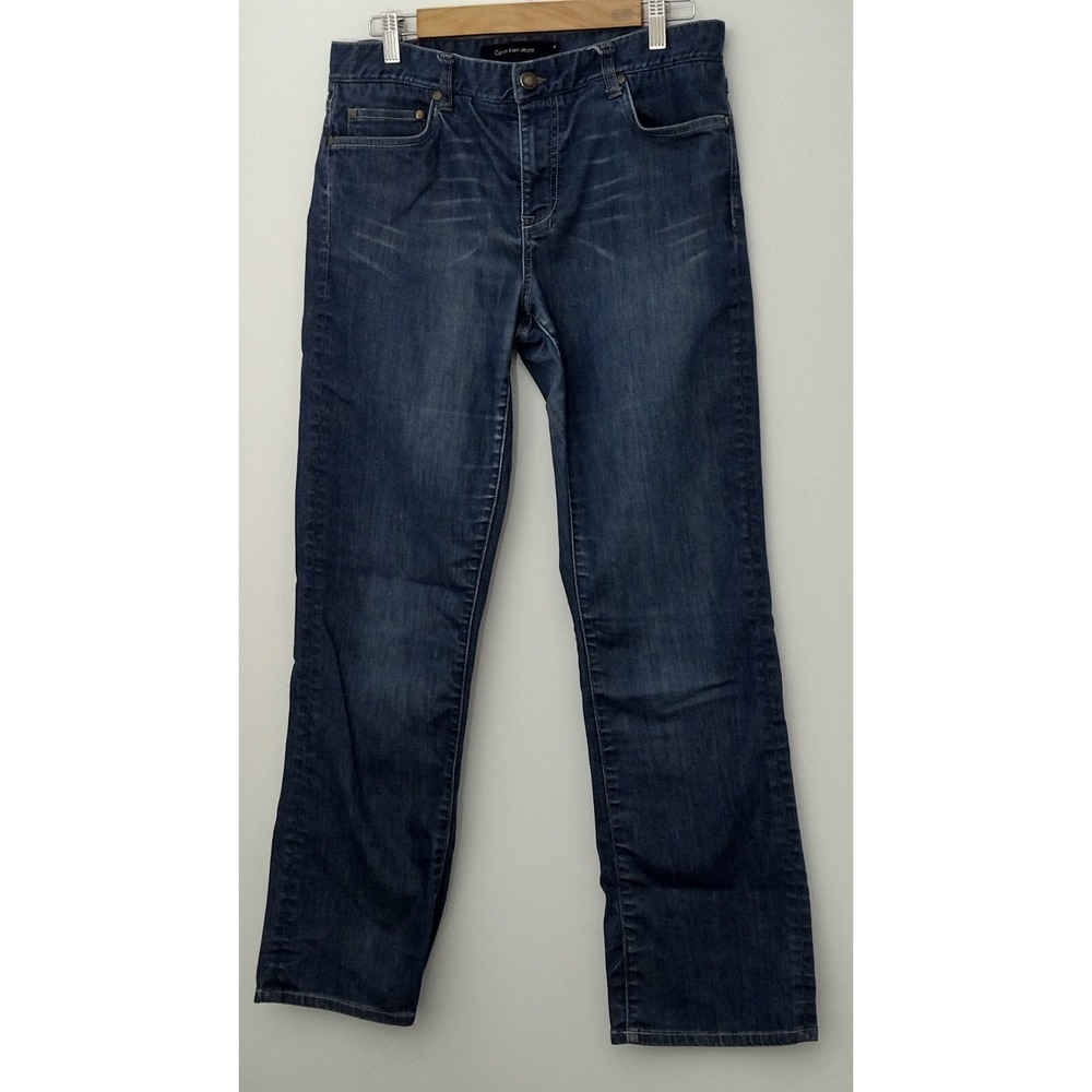 Calvin Klein Jeans Womens Size 12 Bootcut Dark Wash Blue Pockets Pre-owned